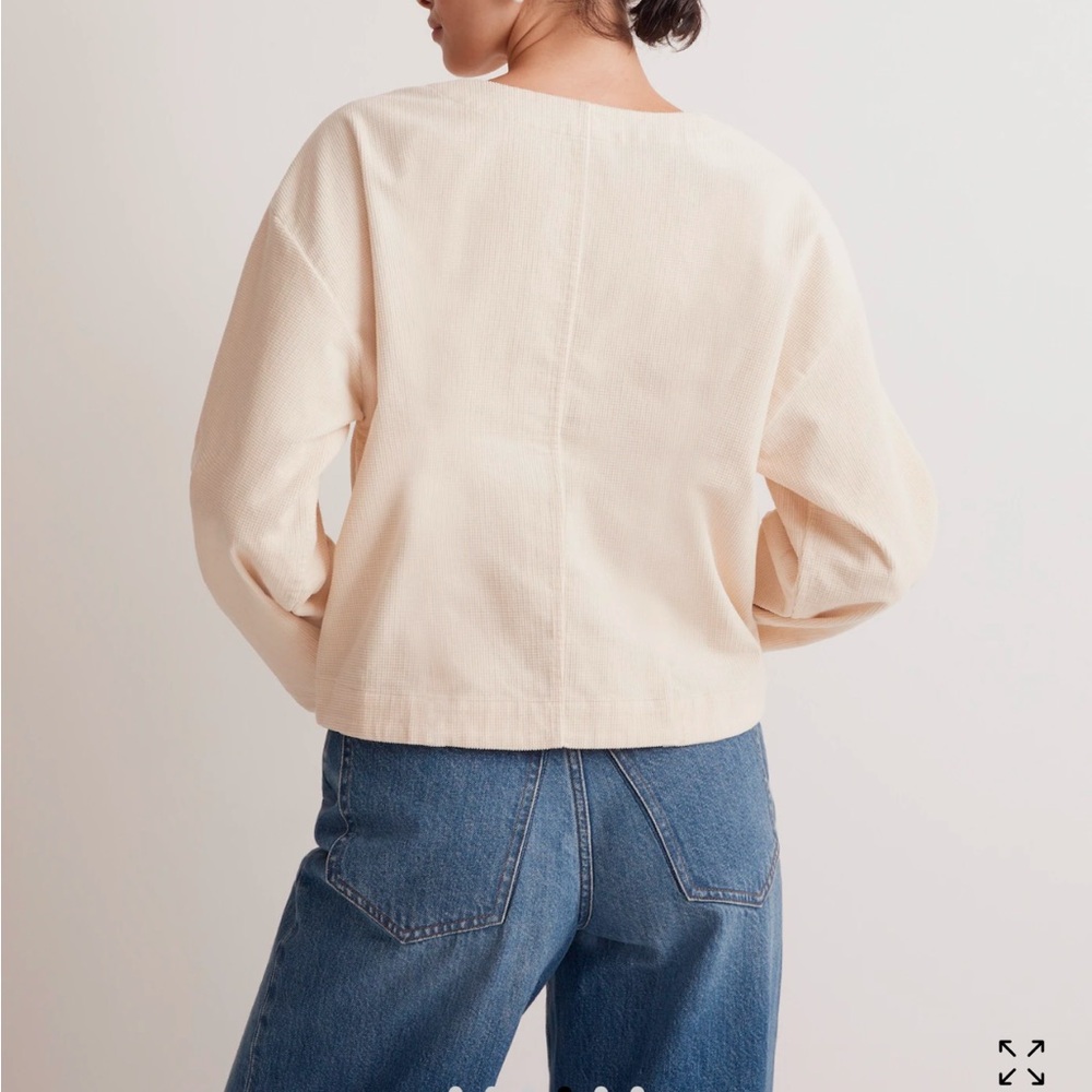 Madewell Cream V-Neck Top - Picture 6 of 7